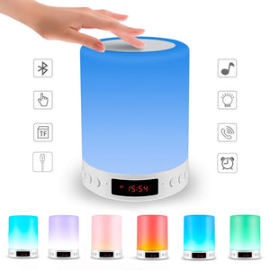 Portable Wireless Speaker Bedside Lamp, 5 in 1  Color Changing Mood Table Lamp
