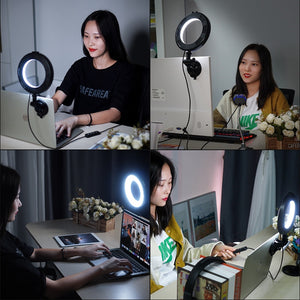 3200k-6500k Ring Light Led Video Light Video Conference Light with Suction cup Laptop Live Streaming Fill Light