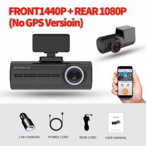 Sameuo U750 Dash Cam Rear View GPS Dashcam WIFI Car Camera 1440P 4K Video Recorder Reverse Dvr 24H Parking Monitor