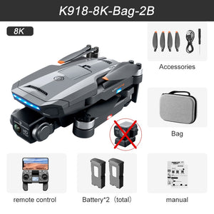 New XYRC K918 MAX GPS Drone 4K Professional Obstacle Avoidance 8K DualHD Camera Brushless Foldable Quadcopter RC Distance 1200M