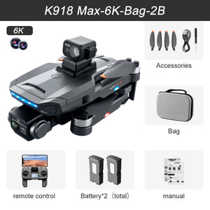 New XYRC K918 MAX GPS Drone 4K Professional Obstacle Avoidance 8K DualHD Camera Brushless Foldable Quadcopter RC Distance 1200M