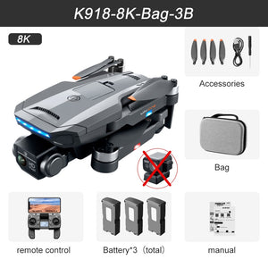 New XYRC K918 MAX GPS Drone 4K Professional Obstacle Avoidance 8K DualHD Camera Brushless Foldable Quadcopter RC Distance 1200M